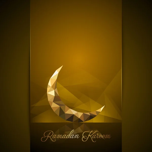 Ramadán Kareem islámico oro creciente saludo fondo — Archivo Imágenes Vectoriales