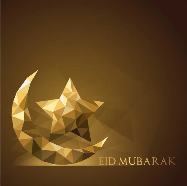 イード・ムバラク・イスラム三日月と星の挨拶バナーの背景 — ストックベクタ