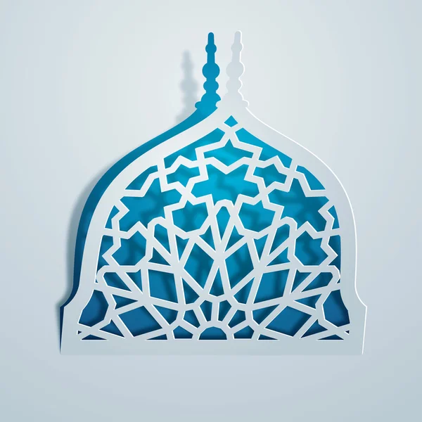 İslami tasarım geometrik desen cami kubbesi — Stok Vektör