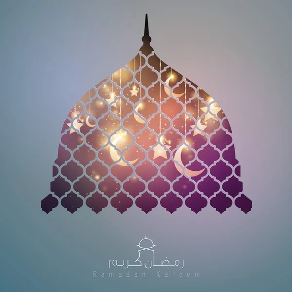 Ramazan Kareem cami kubbe tasarım arka plan tebrik için — Stok Vektör