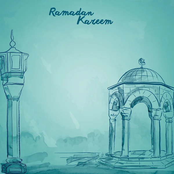 Design islâmico Ramadan Kareem cartão de felicitações fundo —  Vetores de Stock