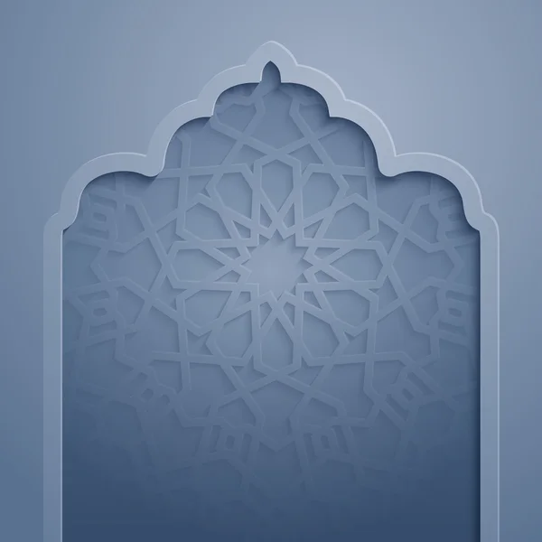 Plantilla de tarjeta de felicitación de fondo diseño islámico — Vector de stock