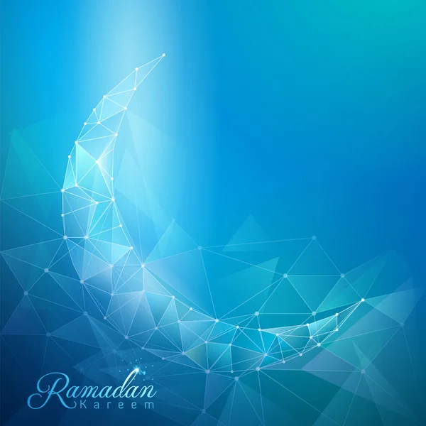 Ramadan Kareem design fundo geométrico crescente símbolo islâmico —  Vetores de Stock
