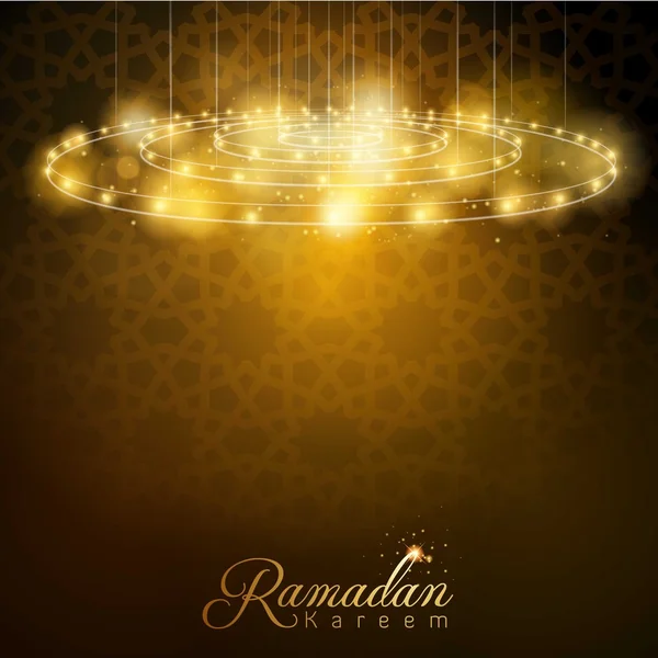 Ramadán Kareem lámpara de brillo con patrón geométrico árabe — Archivo Imágenes Vectoriales