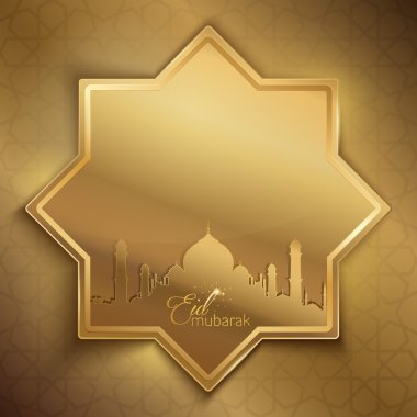 Eid Mubarak islamic greeting card background clipart