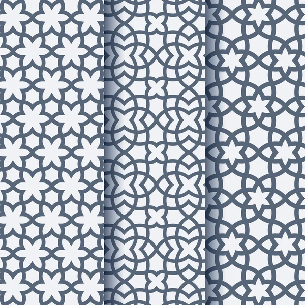 Set dari tiga arab pola geometris - Stok Vektor