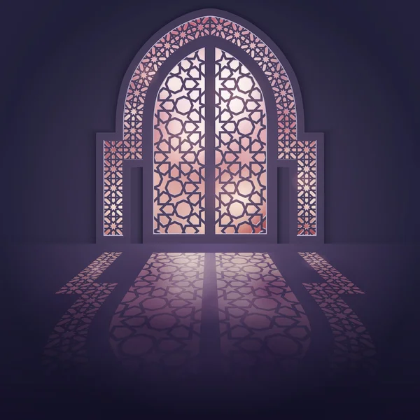 Eid Mubarak background islamic greeting card design — Stok Vektör