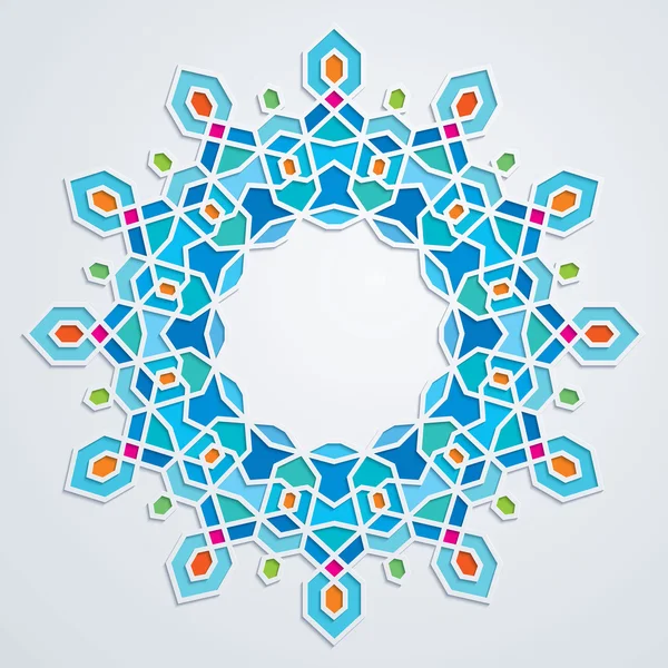 Ornamento árabe patrón redondo — Vector de stock