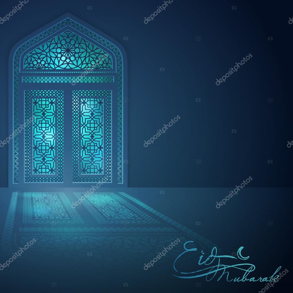 Eid Mubarak islamic banner background design Stock Vector Image by ©Oktora  #110257646