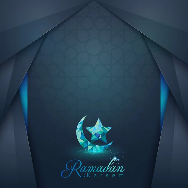 Islámská pozdrav ramadánu Kareem s žaluzií — Stockový vektor