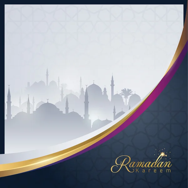 Tarjeta de felicitación Ramadán Eid Mubarak — Vector de stock