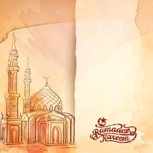 Ramadan aquarel groet banner — Stockvector