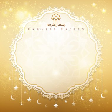 Greeting card gold background for islamic celebration Ramadan Kareem