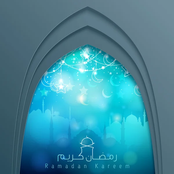Arapça hat Ramazan Kareem penceresiyle Camii