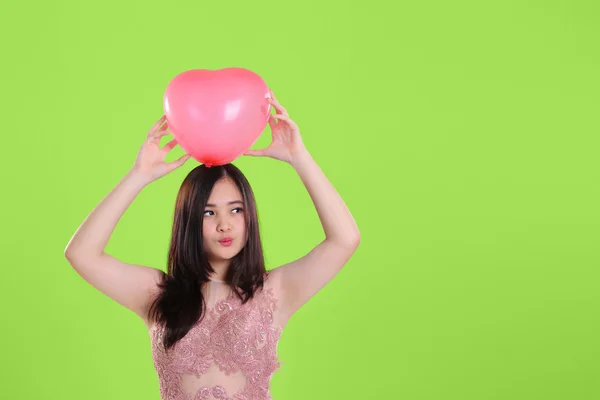 Lovely girl and balloon — Stock Photo, Image