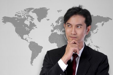Young business expert and globalization clipart