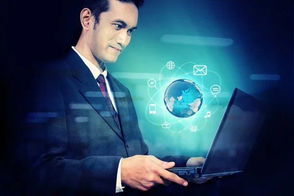 Businessman internet technology — Stock Photo, Image