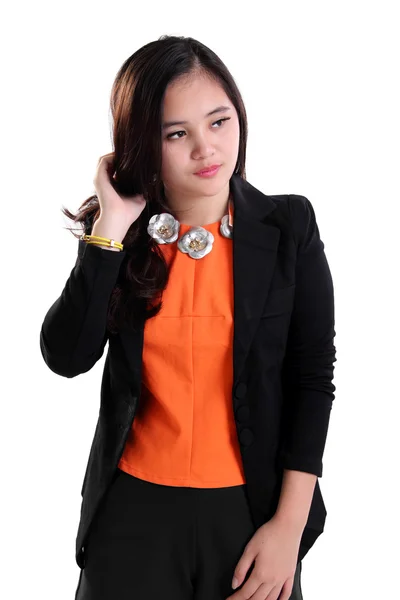 Young businesswoman looking sideways isolated — Stock Photo, Image