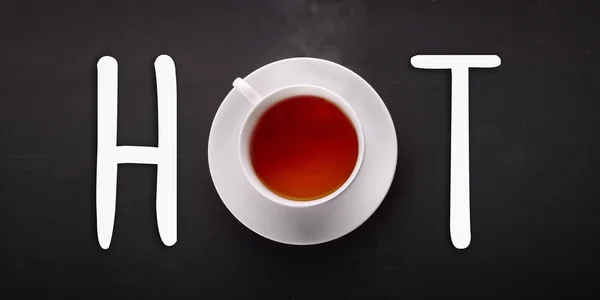 Hot tea typography — Stock Photo, Image