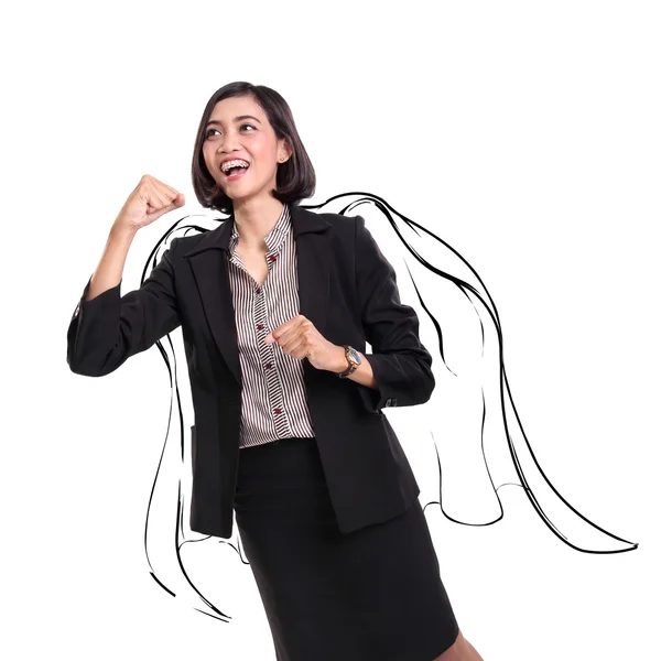 Super business woman skiss — Stockfoto