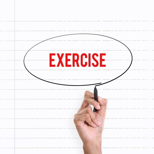 Exercise, hand writing notes