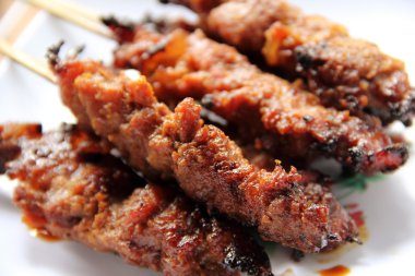Tavuk Satay yakın çekim 