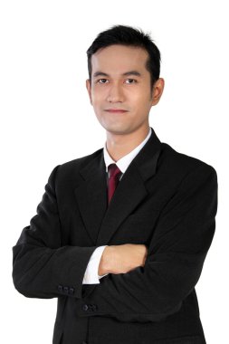 Beyaz izole genç emin Asya işadamı