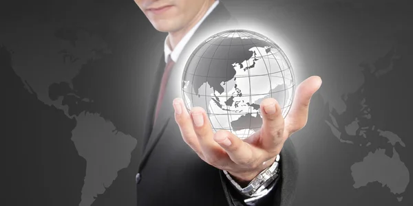 The world is in your hand. A conceptual business image — Stock Photo, Image