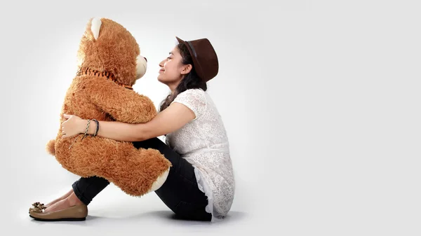 Ich und teddy — Stockfoto