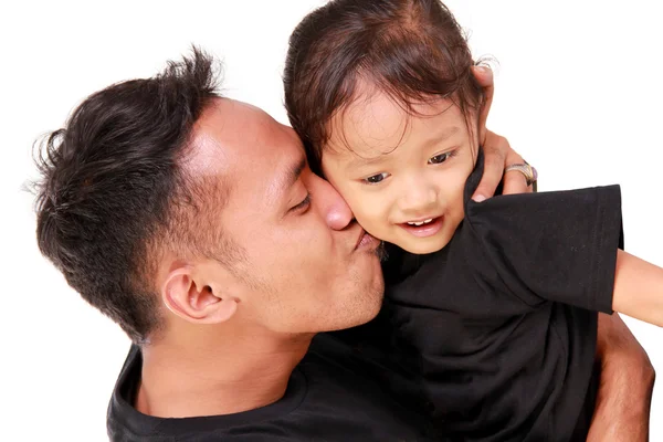 Father kisses daughter — Stock Photo, Image