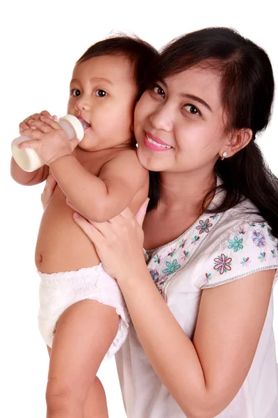 Baby milk feeding — Stock Photo, Image