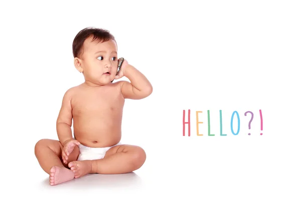 Bebé dice "Hola " — Foto de Stock