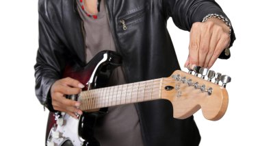 Closeup gitar tuning