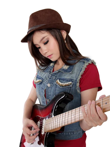 Hűvös ázsiai rocker hölgy — Stock Fotó
