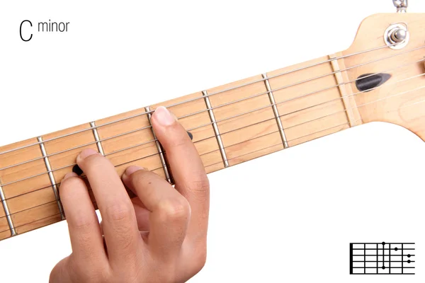 C tutorial acorde guitarra menor — Fotografia de Stock