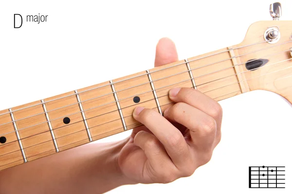 D grote gitaar akkoorden tutorial — Stockfoto