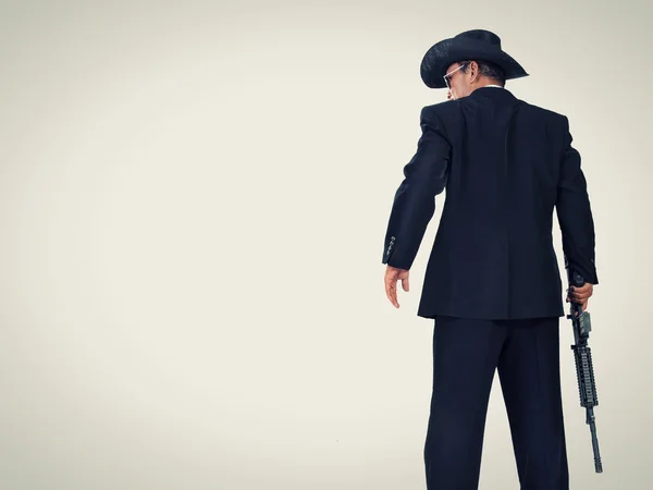 Western style hitman, with copy space — Stock Photo, Image