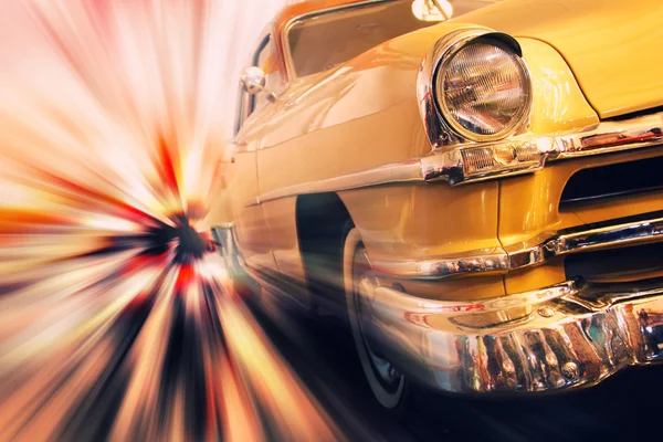 Fast moving vintage car — Stock Photo, Image