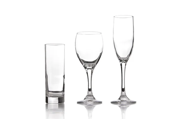 Empty glasses isolated — Stock Photo, Image