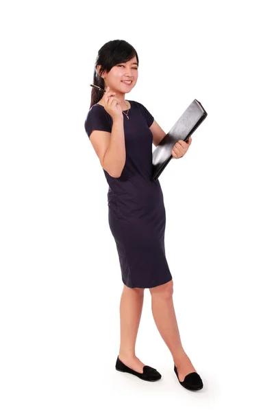 Cheerful worker posing full length isolated — Stock Photo, Image