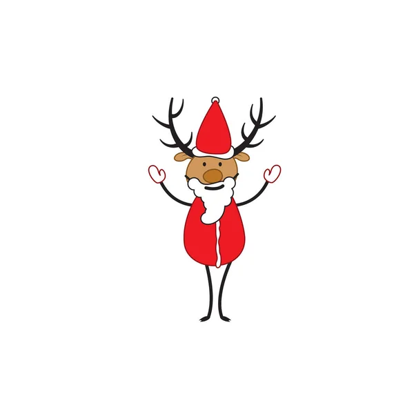 クリスマスの鹿だ メリークリスマス ベクターイラスト — ストックベクタ