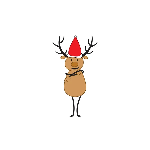クリスマスの鹿だ 怒って怒っているクリスマストナカイ メリークリスマス ベクターイラスト — ストックベクタ
