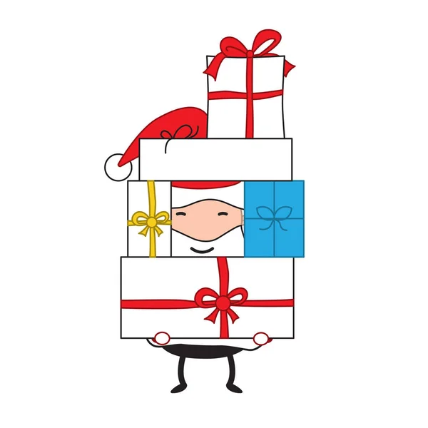 Karácsonyi Szarvas Karácsonyi Rénszarvas Ajándékot Boldog Karácsonyt Vektor Illusztráció — Stock Vector
