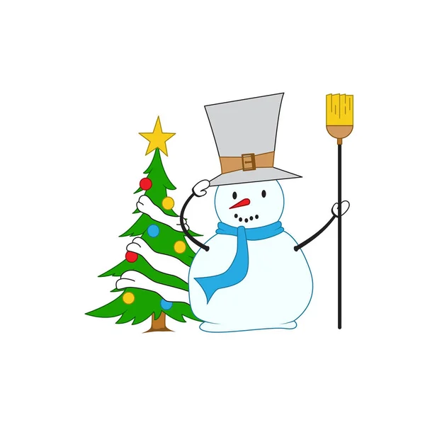 Feliz Boneco Neve Personagens Contos Fadas Feliz Ano Novo Ilustração —  Vetores de Stock