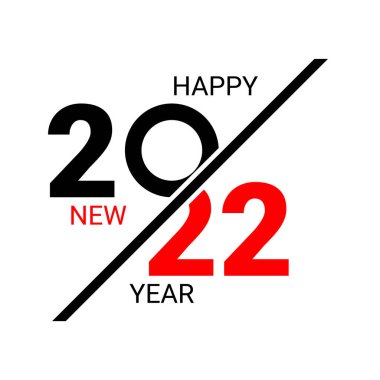 Mutlu yıllar 2022 metin tasarımı. 2022 iş günlüğünün kapağı. Broşür tasarım şablonu, kart, afiş. Beyaz arka planda izole edilmiş. Kaplan Yılı 2022.