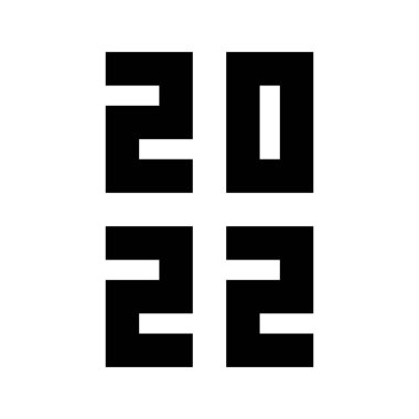 Mutlu yıllar 2022 metin tasarımı. 2022 iş günlüğünün kapağı. Broşür tasarım şablonu, kart, afiş. Beyaz arka planda izole edilmiş. Kaplan Yılı 2022.