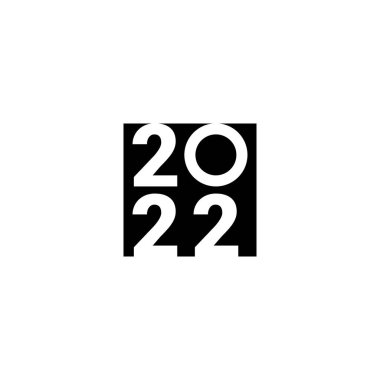 Mutlu yıllar 2022 metin tasarımı. 2022 iş günlüğünün kapağı. Broşür tasarım şablonu, kart, afiş. Beyaz arka planda izole edilmiş. Kaplan Yılı 2022.