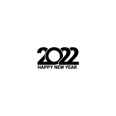 Mutlu yıllar 2022 metin tasarımı. 2022 iş günlüğünün kapağı. Broşür tasarım şablonu, kart, afiş. Beyaz arka planda izole edilmiş. Kaplan Yılı 2022.