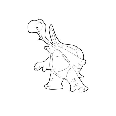 Çocuklar için boyama kitabı. Çizgi film karakteri. Şaşırmış kaplumbağa. Beyaz arka planda izole edilmiş. Hayvan teması. Vektör illüstrasyonu.