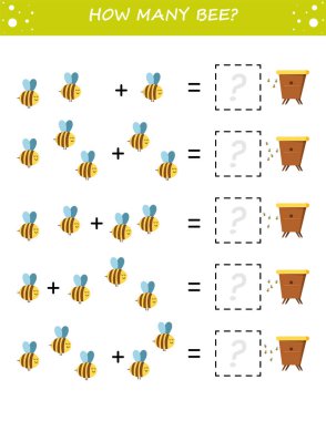 Çocuklar için matematik eğitici bir oyun. Sayma, çocuklar için ek çalışma öğrenme.